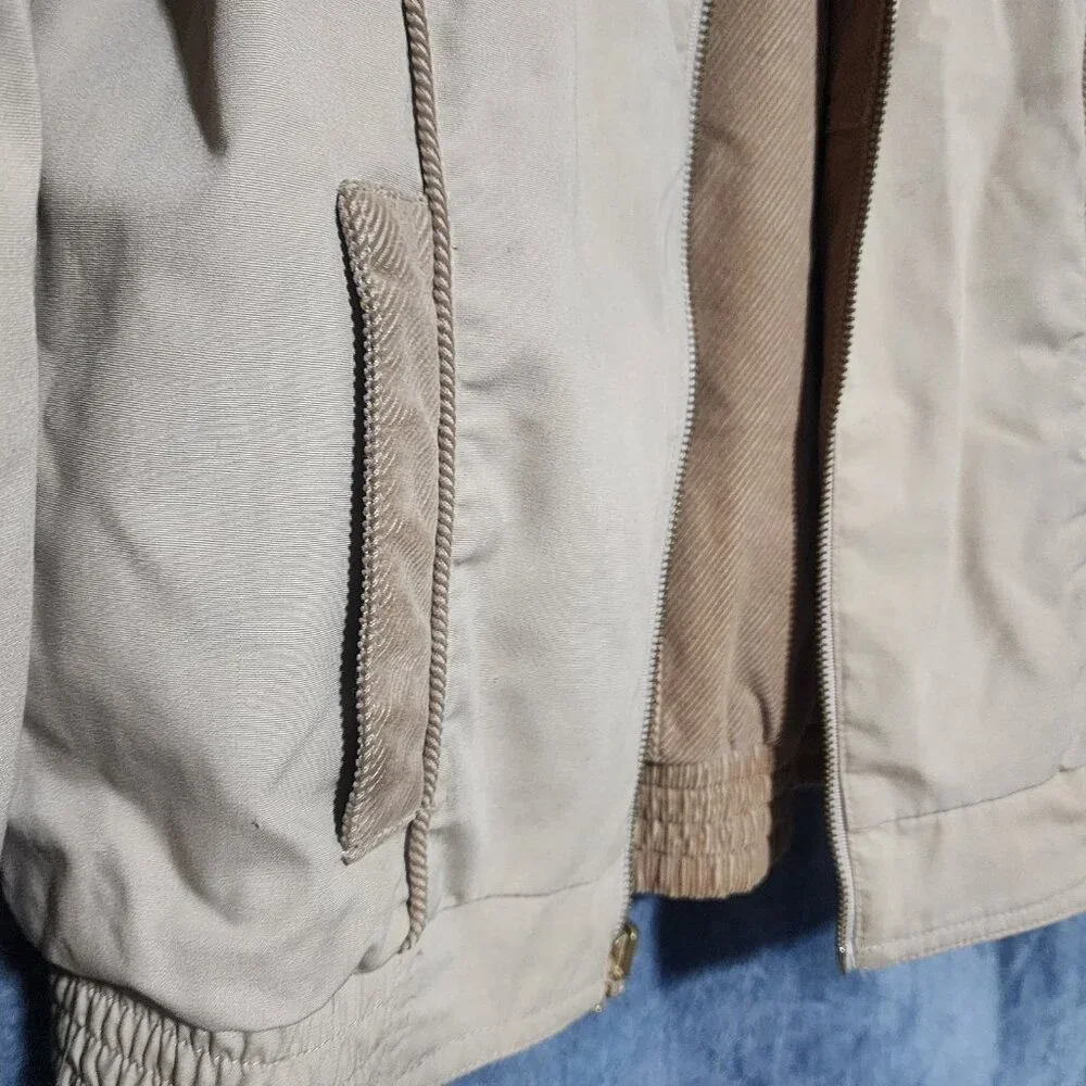 Vtg 90s Current Seen Reversible Corduroy Bomber Jacket Tan Beige Lined - Picture 5 of 13